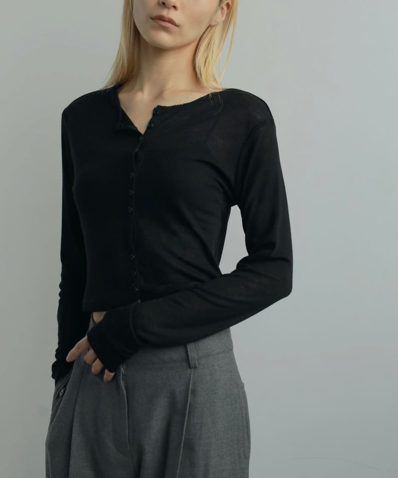anuke アンヌーク Sheer Rib Cardigan 62520602 | Deargo