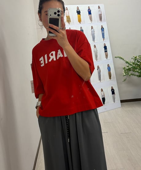 MARIED'OR マリードール　テープロゴ五分袖Tシャツ　14142