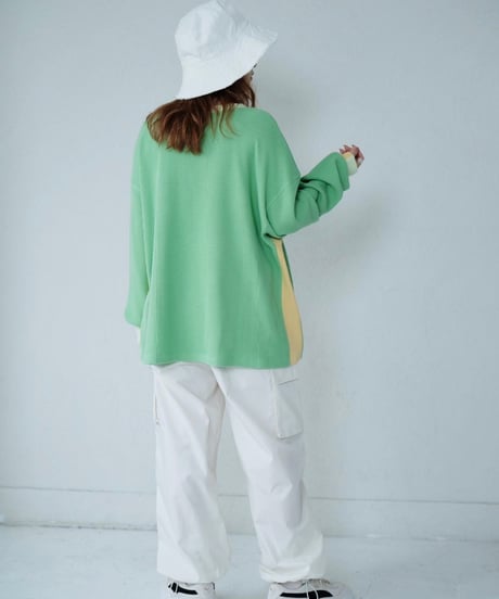 2024SPRING＆SUMEER　HC∀E　エイチシーエーイー　イーチBICOLOR WAFFLE TOP No. E24S0009