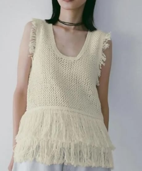 anuke アンヌーク Fringe Knit Tanktop 62610510 本州送料無料！3月中旬～4月中旬発送予定