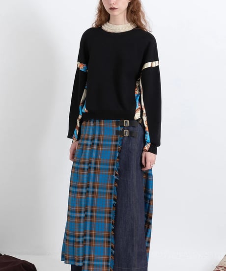 AULA AILA　アウラアイラ　スカーフプリント2WAYニット SCARF PRINT 2WAY KNIT 1253-09029 本州送料無料！