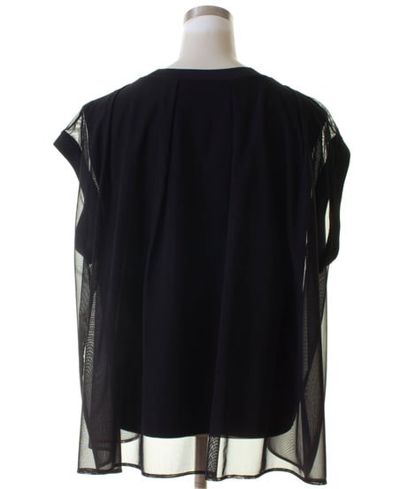Dignite collier　ディニテコリエ　メッシュレイヤードTシャツ　80255119-1　無地
