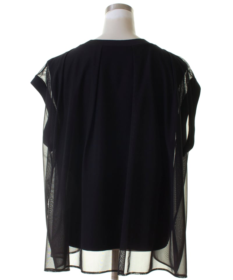 【Dignite collier】メッシュレイヤード Tシャツ　ブラック Dignite collier】メッシュレイヤード Tシャツ ブラック Dignite