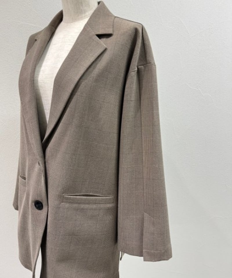 れんぎょ CYAN TOKYO シアントウキョウ グレンチェックスリットスリーブJK