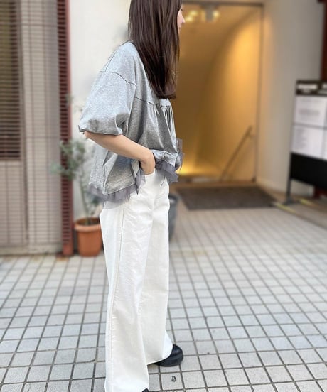 INDIMARK カットオフ ワイドパンツ ホワイト WJ185