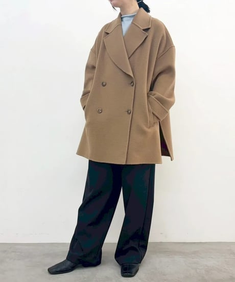 シャルムショートビーバー　ストール付きウールコート　652-94001　2026AW　9月下旬発送