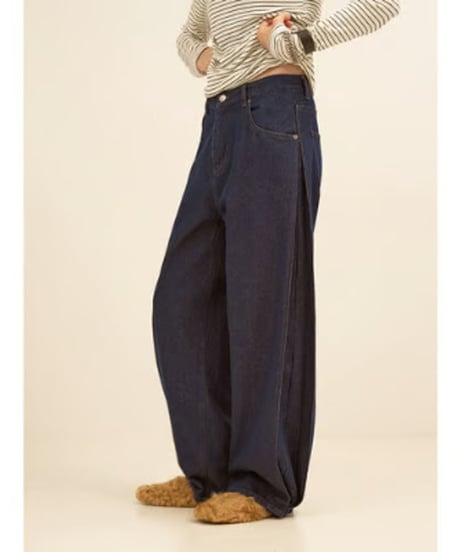 YENN　イエン　SIDE PLEATED DENIM