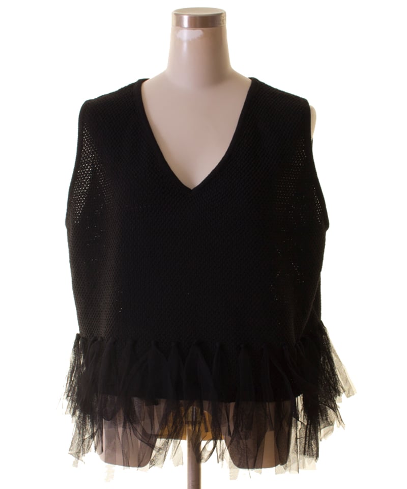 Praia プライア ノースリーブ裾チュールトップス LEO-2599 本州送料