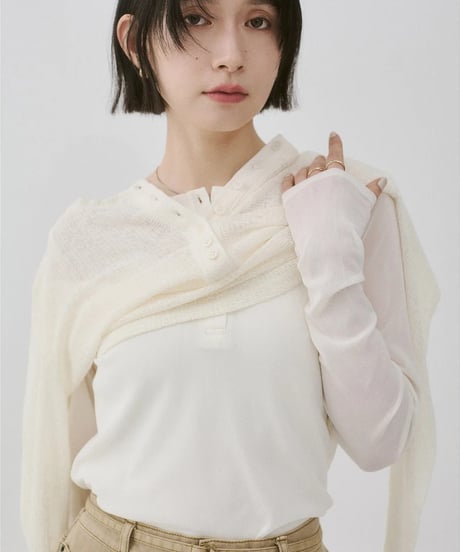 hunch ハンチ ヘンリーネック レイヤードシアートップス WAS7131 2026NEWARIIVAL