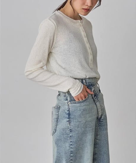 hunch ハンチ ヘンリーネック レイヤードシアートップス WAS7131 2026NEWARIIVAL