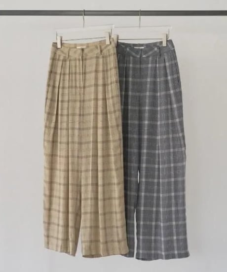 anuke アンヌーク Check Daubletuck Pants 62610702 本州送料無料！4月中旬～5月中旬発送予定