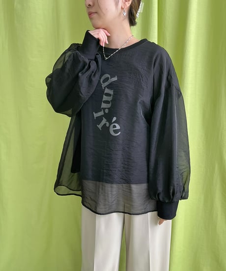 LHELBIE　レルビエ　シアーレイヤードロゴロンT　52066S