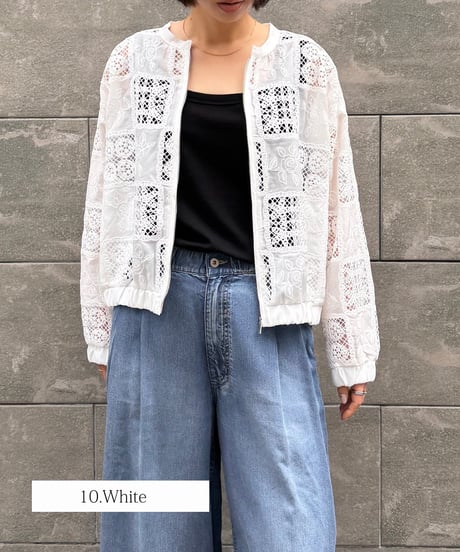 Anna Kerry　アンナケリー パッチワークレースブルゾン 85261416 2026NEWARIIVAL