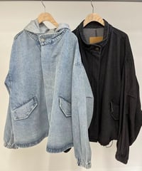 新品CYAN tokyo シアントーキョー　ダークデニム ジップアップジャケット CYAN TOKYO シアン トウキョウビッグポケットデニムジップ