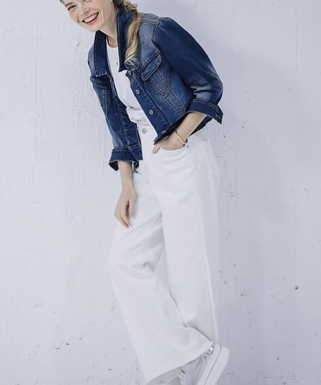 INDIMARK インディマーク カットオフワイドデニム M INDIMARK カットオフ ワイド デニム インディゴ WJ155