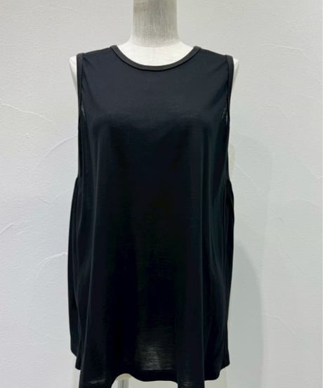CYAN TOKYO　シアン トウキョウ　シアー天竺バックギャザータンク 601459