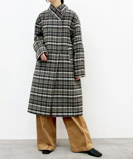 CYNICAL シニカル PENEWWOOL 1/10randam check (ラベル付き)652-94016　ウールチェック柄ロングコート　10月下旬発送