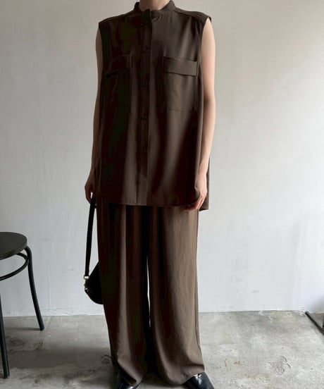 Cafune　カフネ　mat stretch georgette wide easy pants　マットストレッチジョーゼットワイドイージーパンツ　535620