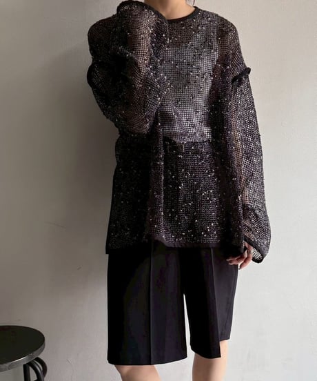 Cafune　カフネ　mesh tweed 2way pullover メッシュツィード2ウェィプルオーバー　535939