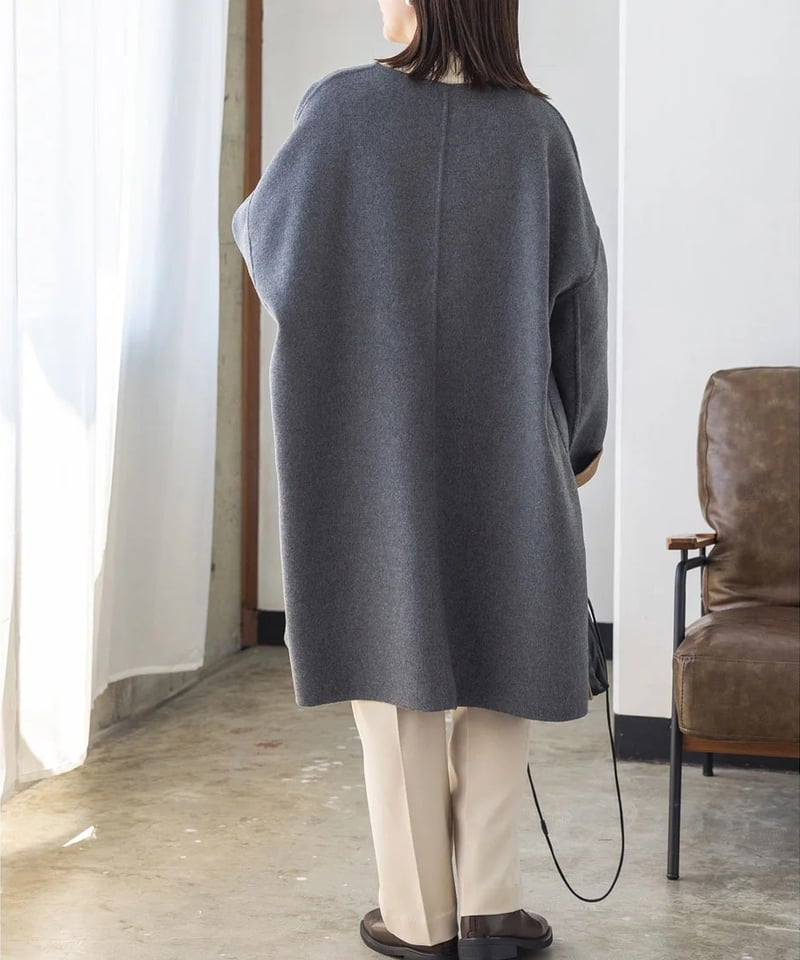 ダブルフェイスリバーシブルノーカラーコート | Deargo