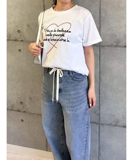 ROSIEE ロージー　R810306　ハート刺繍×手書き風ロゴプリントTシャツ