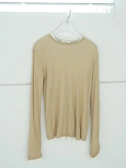 anuke (アンヌーク） Layered Sheer Long T-shirts 6252