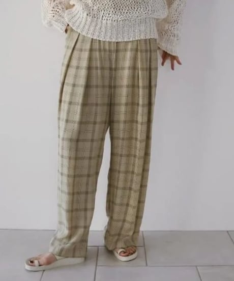 anuke アンヌーク Check Daubletuck Pants 62610702 本州送料無料！4月中旬～5月中旬発送予定