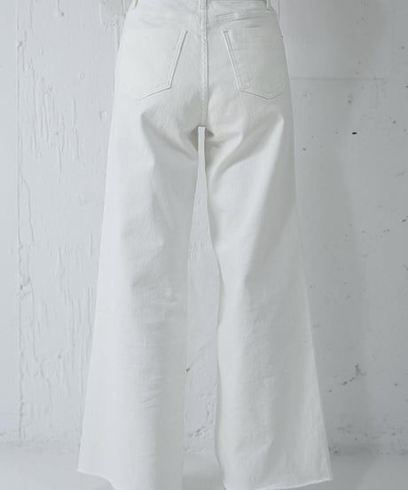 INDIMARK カットオフ ワイドパンツ ホワイト WJ185