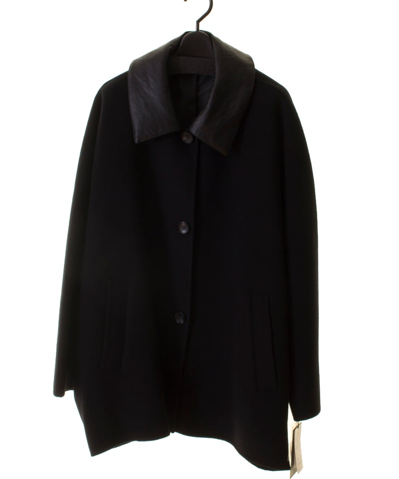 Xmas特セール　Dignite collier 黒 ダブルフェイスコート Dignite collier ディニテコリエ ダブルフェイスステンカラーコート TK