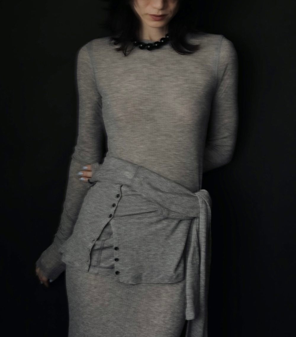 anuke アンヌーク Sheer Rib Cardigan 62520602 | Deargo
