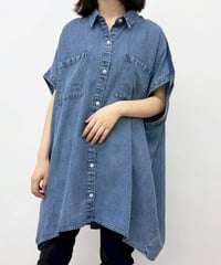 CYNICAL シニカル テンセルデニム×ジョーゼットロングシャツ 612-95131 (2026NEWARIIVAL)