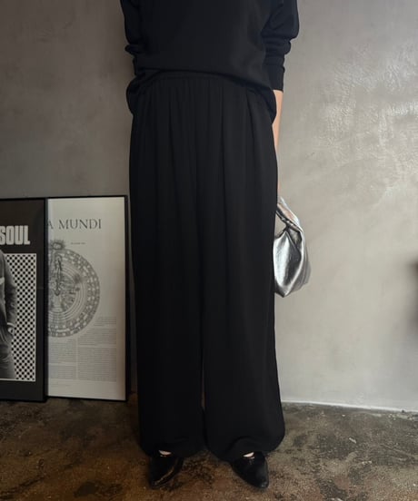 Cafune　カフネ　mat stretch georgette wide easy pants　マットストレッチジョーゼットワイドイージーパンツ　535620