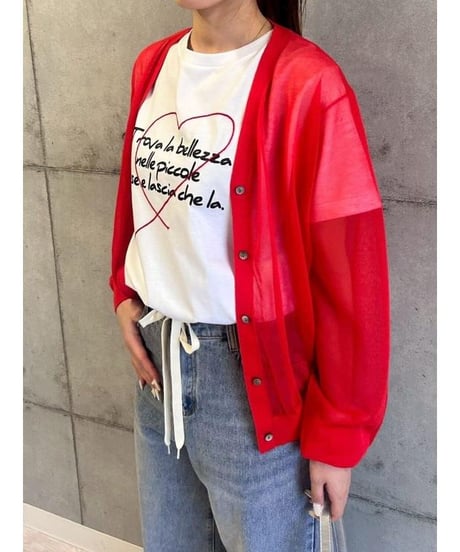 ROSIEE ロージー　R810306　ハート刺繍×手書き風ロゴプリントTシャツ
