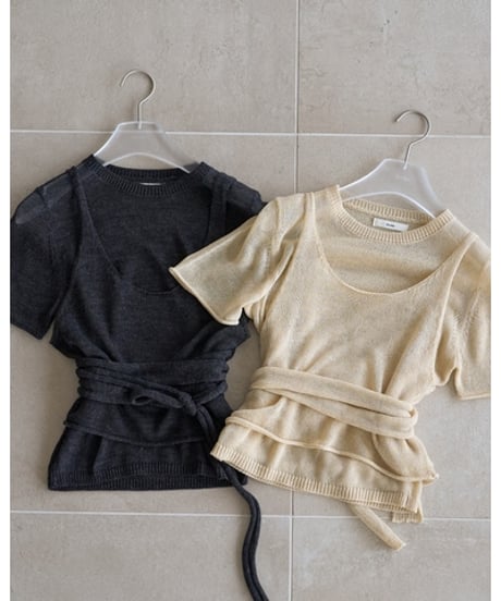 anuke アンヌーク Wrapcami Layered Knit 62620503