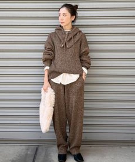 Ungrid (アングリッド) フードコンビメランジルーズニット　112462609701