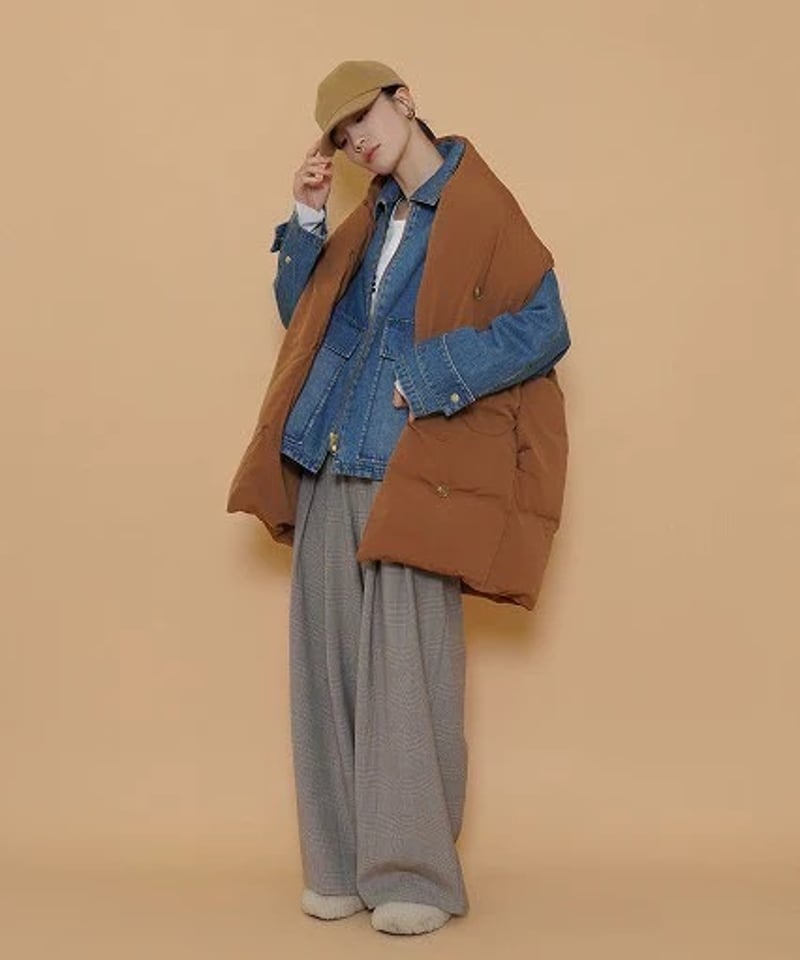 新品CYAN tokyo シアントーキョー　ダークデニム ジップアップジャケット CYAN TOKYO シアン トウキョウビッグポケットデニムジップ
