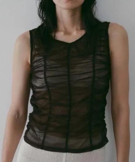 anuke アンヌーク Tulle Gather Tanktop 62610626 4月中旬～5月中旬発送予定
