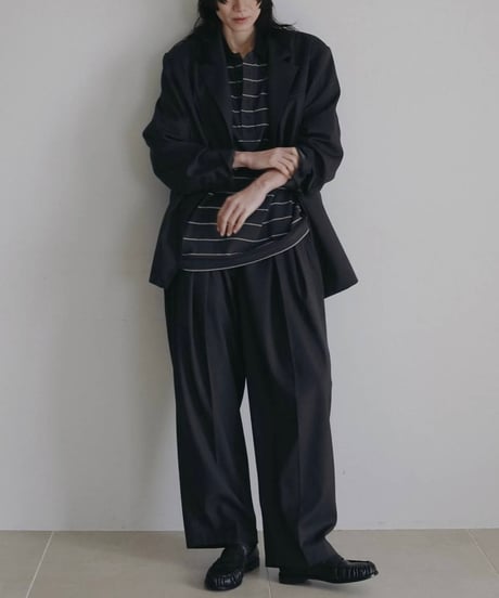 anuke アンヌーク　Border Loose Polotops　62620613