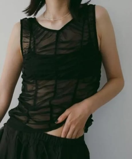 anuke アンヌーク Tulle Gather Tanktop 62610626 4月中旬～5月中旬発送予定