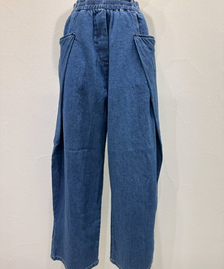 CYAN TOKYO シアントーキョー　オーバータックリネンデニムワイド　601464
