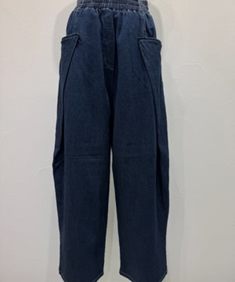 CYAN TOKYO シアントーキョー　オーバータックリネンデニムワイド　601464