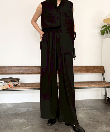 Cafune　カフネ　mat stretch georgette tuck sleeve blouse マットストレッチジョーゼットタックスリーブブラウス　535911