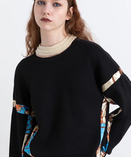 AULA AILA　アウラアイラ　スカーフプリント2WAYニット SCARF PRINT 2WAY KNIT 1253-09029 本州送料無料！