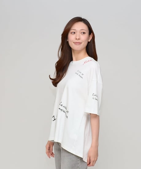 Praia　プライア 【360度こなれる】 マルチグラフィック・フレアTシャツ - LEO-2674 (2026NEWARIIVAL)