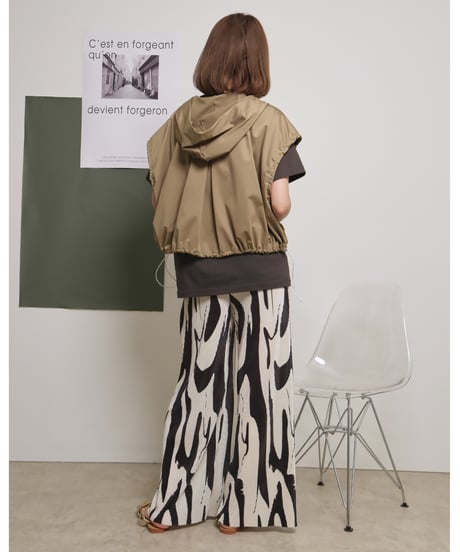 Palm riche ポームリシュ ゼブラライクプリントリラックスプリーツパンツ