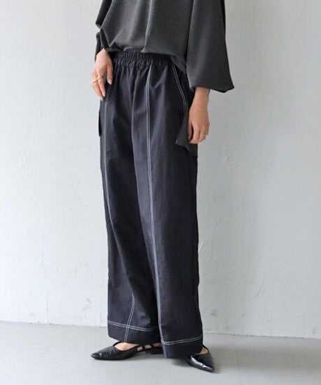 ヴィンテージタフタ配色ステッチパンツ 362-39314