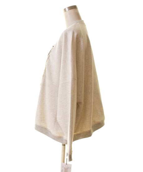 MARIED'OR　マリードール　　大人気★ 裏毛刺繍貼り付け脇タック ドルマン袖クルー　19519　2025SS