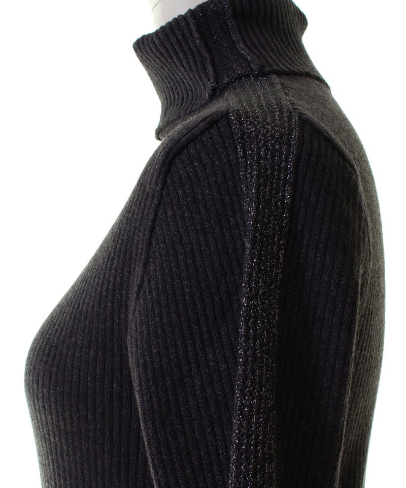 Pauline Bleu(ポリーヌブロー)リブタートルラメニット サイドラメラ