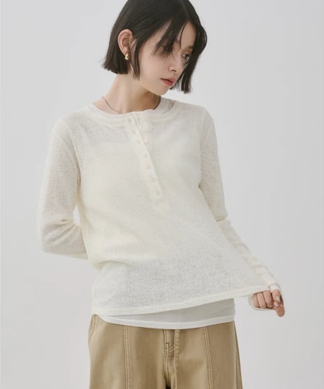 hunch ハンチ ヘンリーネック レイヤードシアートップス WAS7131 2026NEWARIIVAL