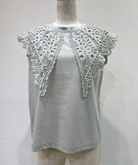 CYAN TOKYO　シアン トウキョウ　レースカラーノースリTOPS 601478